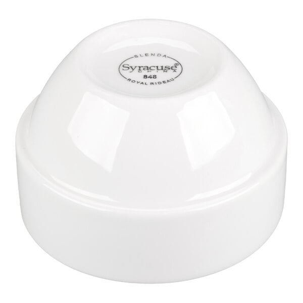 Libbey Slenda 8 oz. Royal Rideau White Stacking Porcelain Bouillon - Sample