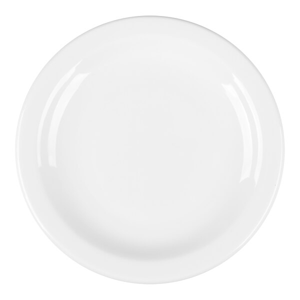 Libbey Slenda 5 1/2" Round Royal Rideau White Narrow Rim Footed Porcelain Plate - Sample