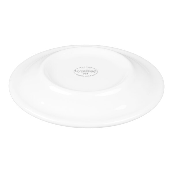 Libbey Slenda 5 1/2" Round Royal Rideau White Narrow Rim Footed Porcelain Plate - Sample