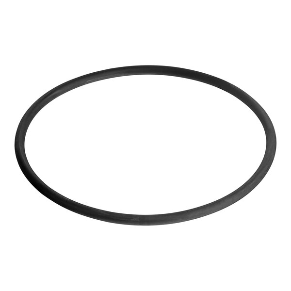 A black rubber circle on a white background.