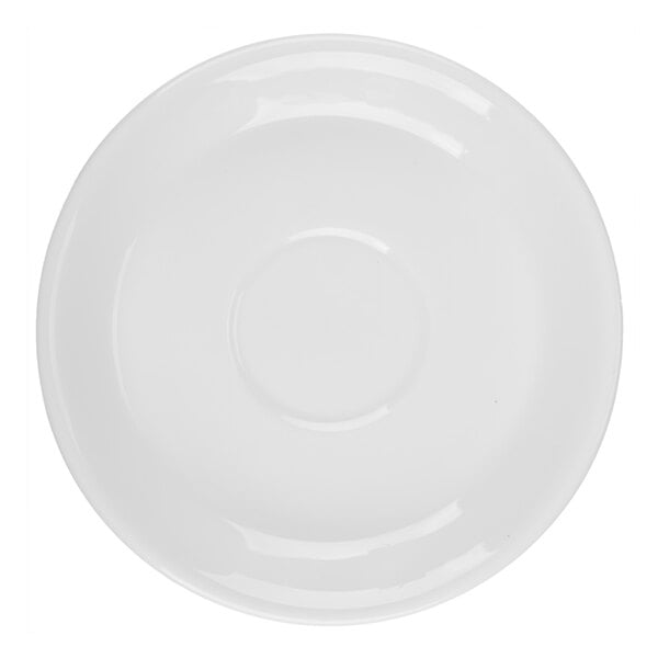 Libbey Slenda 6 1/4" Royal Rideau White Porcelain Tea Saucer - Sample