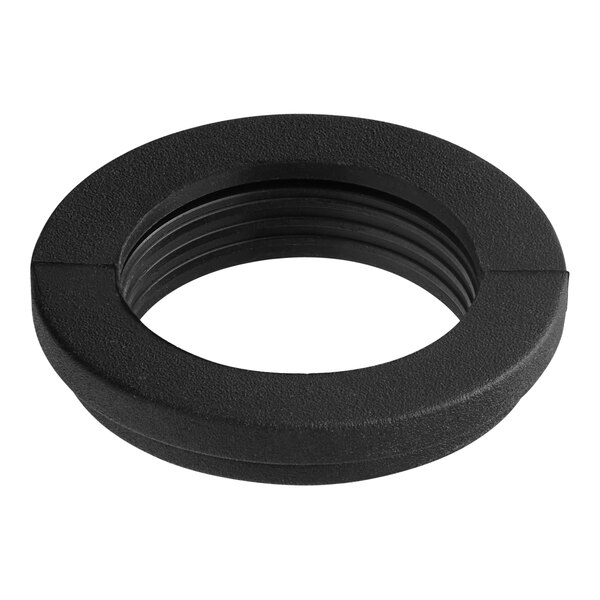 A black rubber seal with a hole in the center.