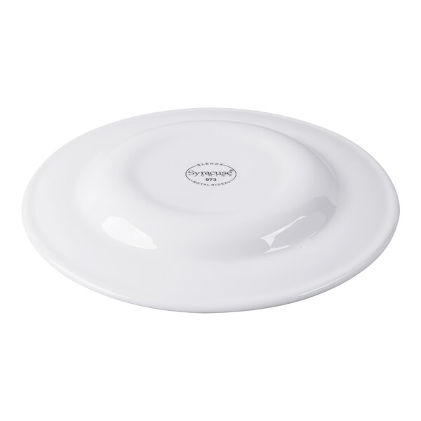 Libbey Slenda 6 3/8" Round Royal Rideau White Wide Rim Porcelain Plate - Sample