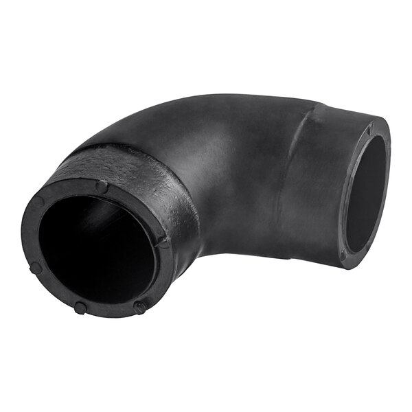 A black plastic pipe with a nozzle.