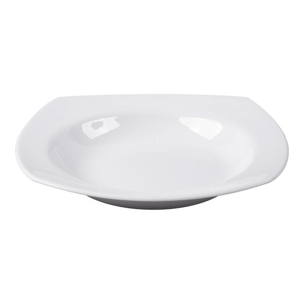 Libbey Slenda 14 oz. Royal Rideau White Square Porcelain Deep Rimmed Soup Bowl - Sample