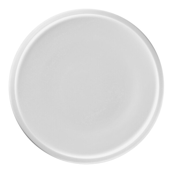A RAK Porcelain white plate with a round rim.
