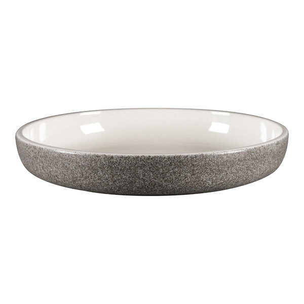 A RAK Porcelain deep porcelain plate with a white rim.
