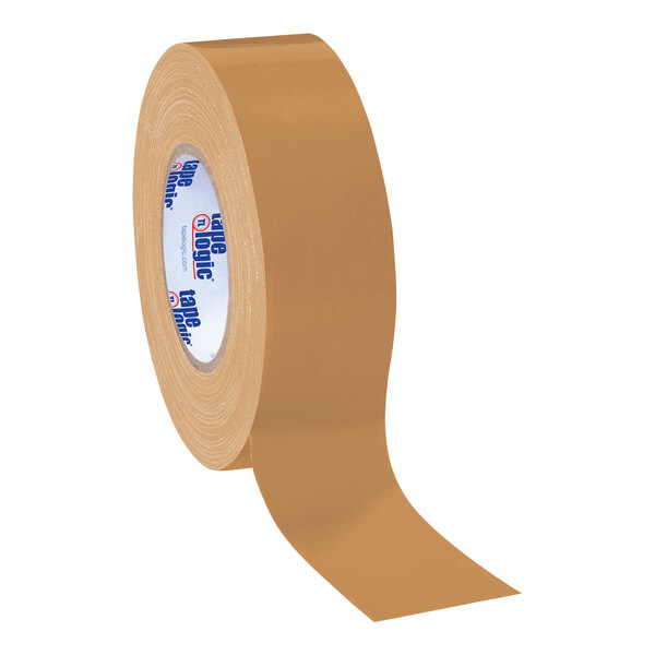 A roll of beige Tape Logic duct tape.