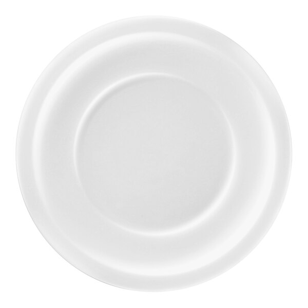 A RAK Porcelain white plate with a circular edge.