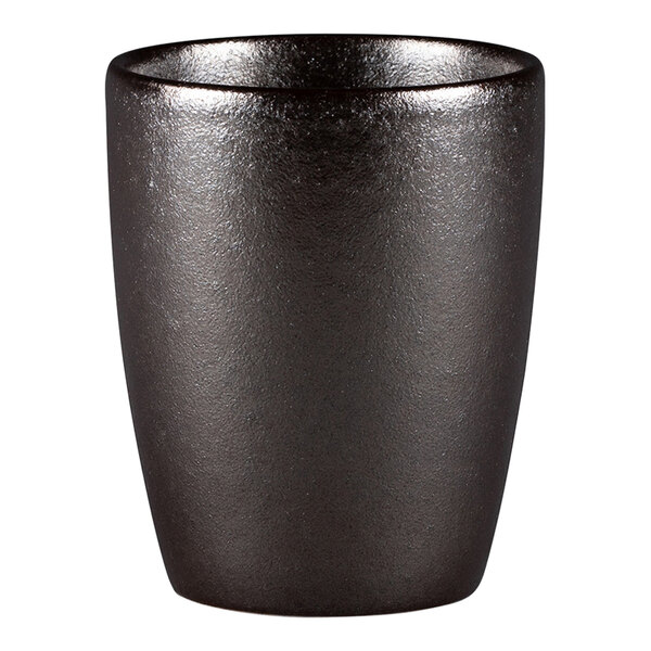 A black RAK Porcelain Forge handleless cup.