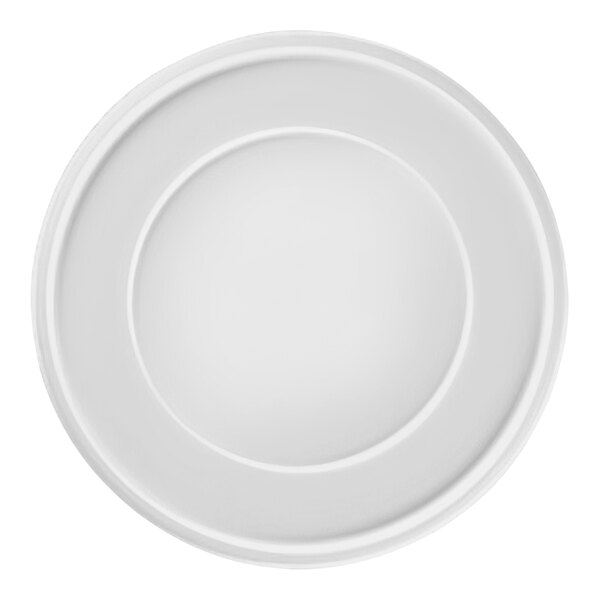 A RAK Porcelain white porcelain plate with a rim.