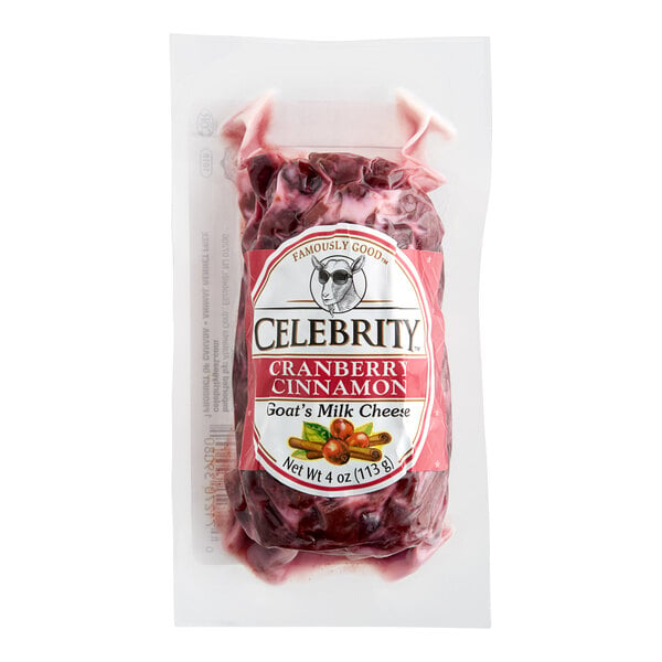 Celebrity Goat Cranberry Cinnamon Goat Cheese Log 4 oz. - 12/Case