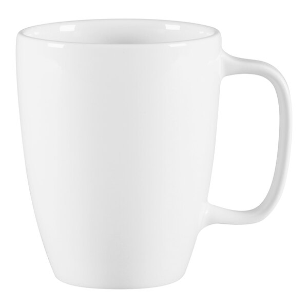 A RAK Porcelain white mug with a handle.