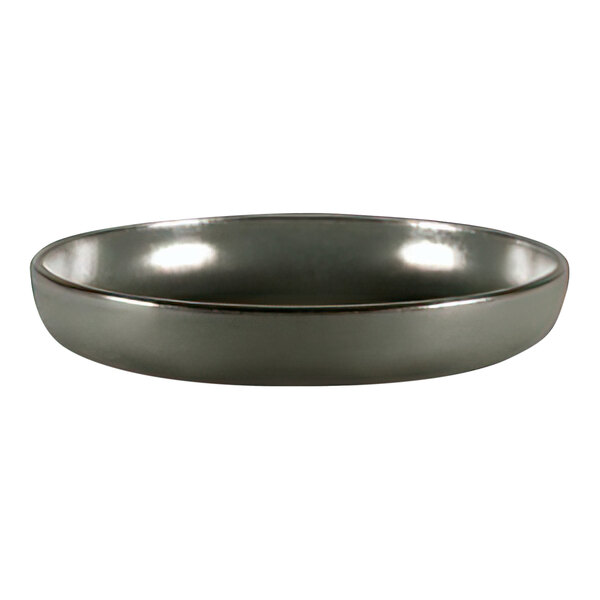 A silver bowl on a RAK Porcelain white deep plate.