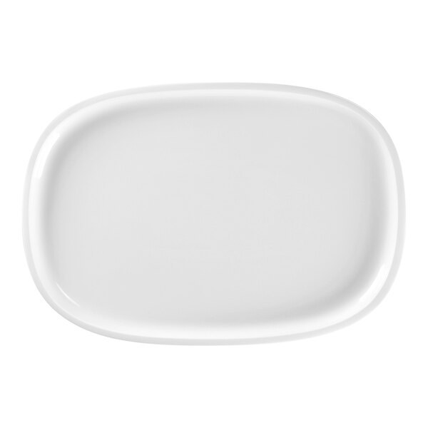 A white oval RAK Porcelain plate.