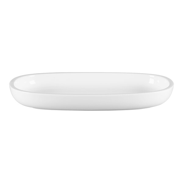 A white oval RAK Porcelain Ease plate.