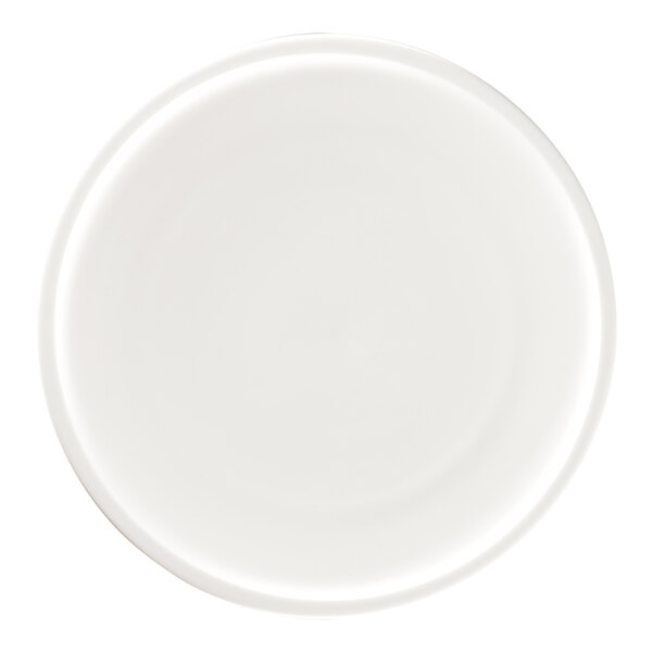 A RAK Porcelain white flat coupe plate on a white background.