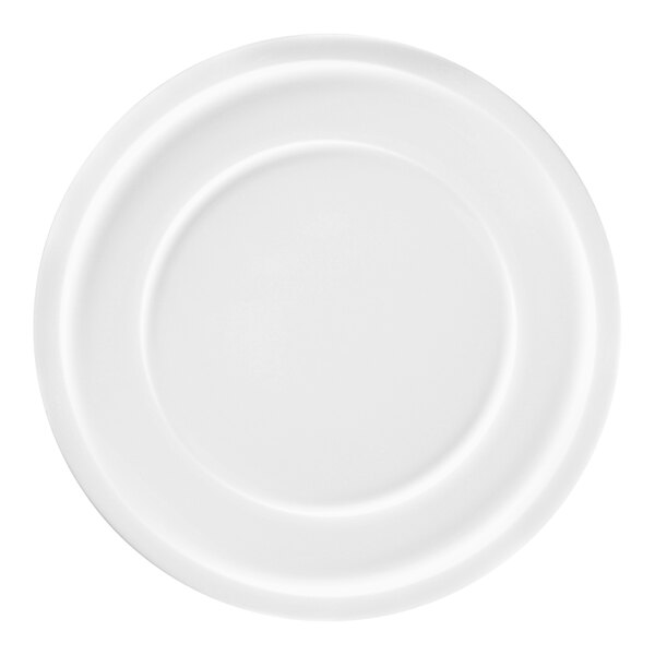 A white RAK Porcelain plate with a circular rim.