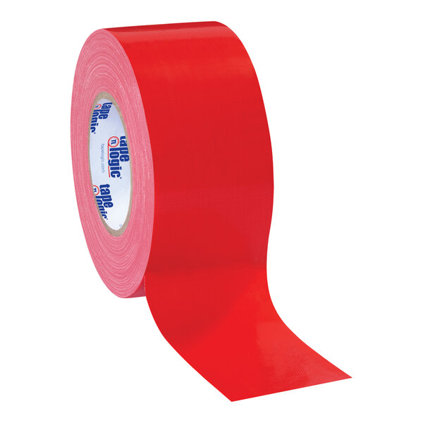 A case of 3 red Tape Logic duct tape rolls.