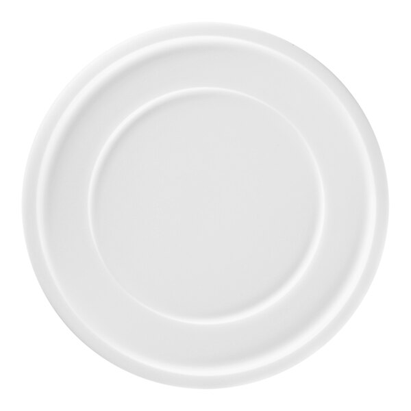 A white RAK Porcelain plate with a circular edge.