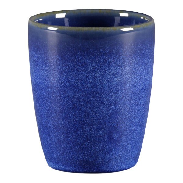 A cobalt blue RAK Porcelain espresso cup.