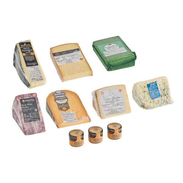 A green package of European Specialty Cheese variety pack with a variety of cheese inside.