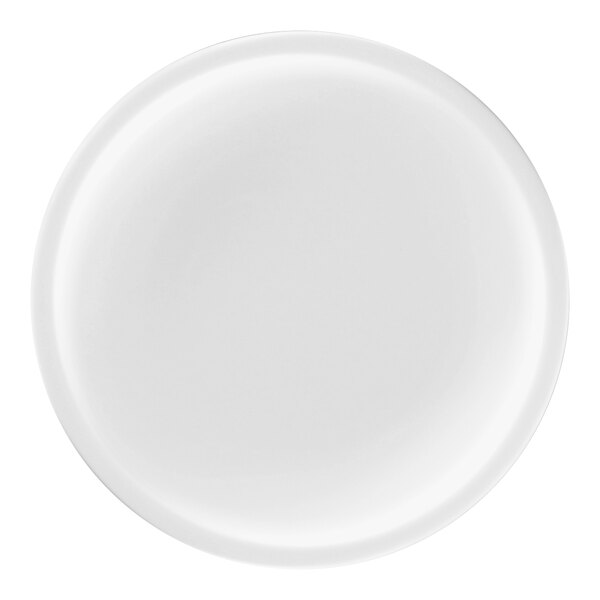 A white RAK Porcelain Ease plate with a round rim.