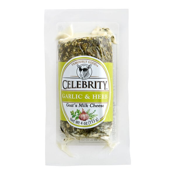 Celebrity Goat Garlic and Herb Goat Cheese Log 4 oz. - 12/Case