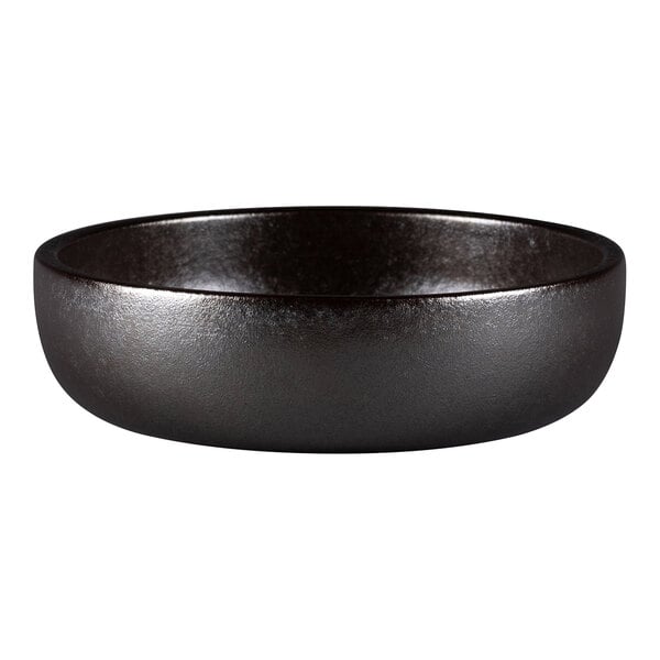 A RAK Porcelain Forge deep plate with a black rim.