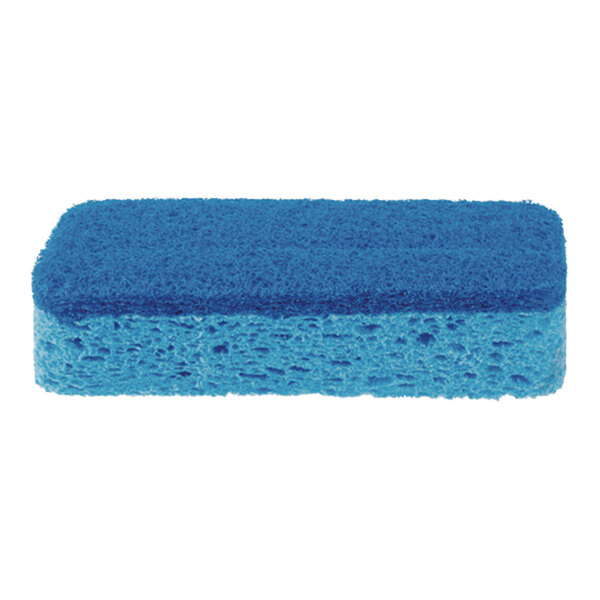 A close-up of a blue Clorox All-Surface Scrubber Sponge with a blue sponge on top.