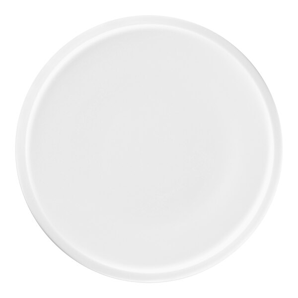 A white RAK Porcelain plate with a white rim.