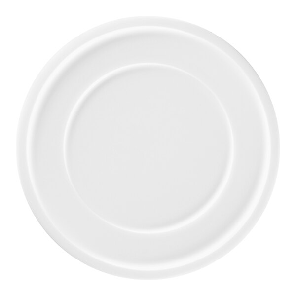 A RAK Porcelain white plate with a circular edge.