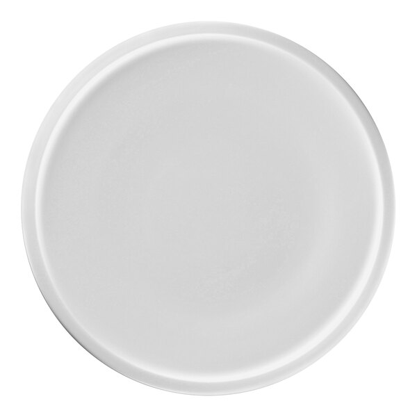 A RAK Porcelain white plate with a round rim.