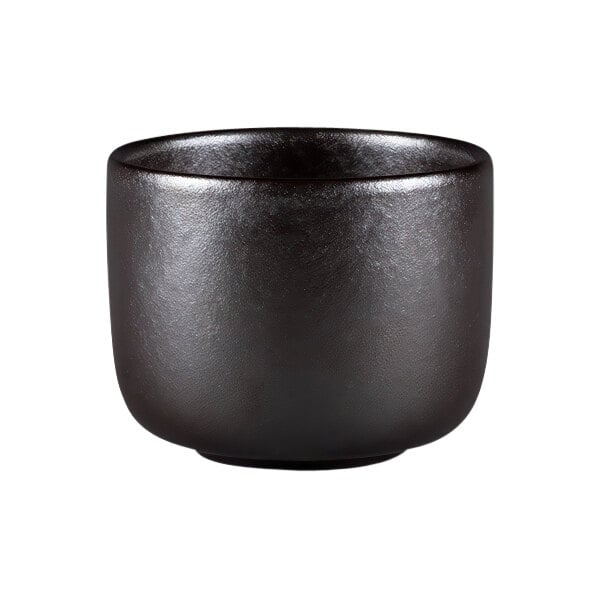 A black porcelain RAK bowl with a black rim.