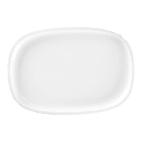 A white oval RAK Porcelain plate.
