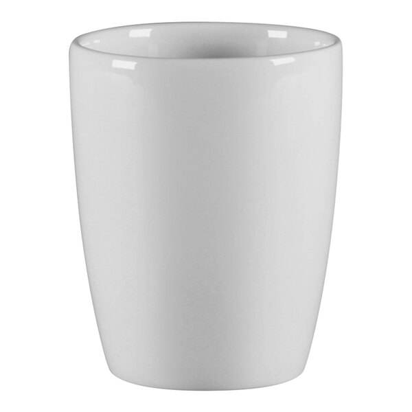 A RAK Porcelain white handleless cup.