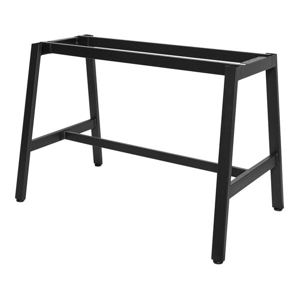 A BFM Seating black powder-coated steel A-frame table base.