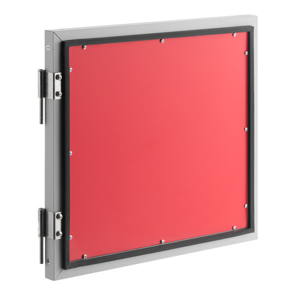 A solid red replacement door designed for Avantco HTIS-1812 and HPIS-1812 units.