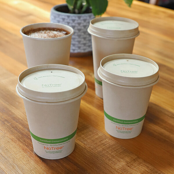 World Centric NoTree 8 oz. Compostable Bamboo Hot Cup Sip Lid - 1,000/Case