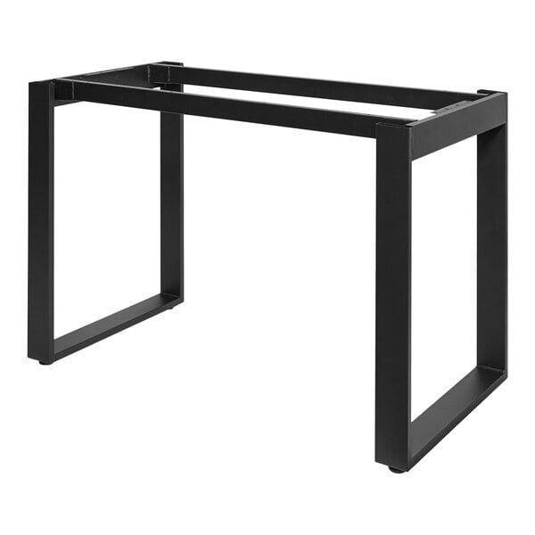 A black BFM Seating metal loop table frame.