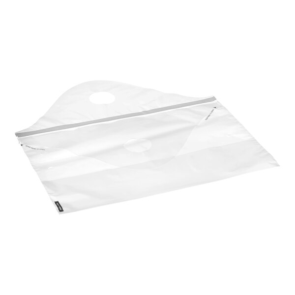 A white unprinted standard-duty tamper-evident plastic wavetop bag.