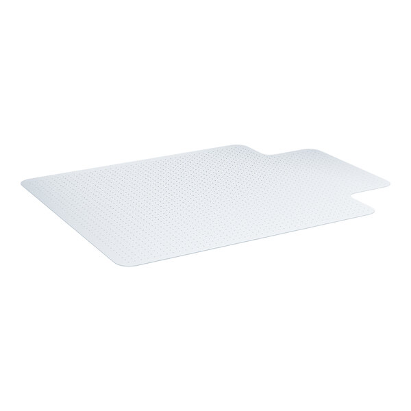 A clear 360 Office Furniture chair mat with a lipped edge.