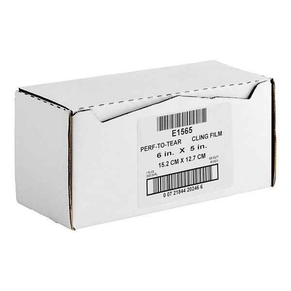 A white box of Anchor Packaging perforated film with a barcode and a label.