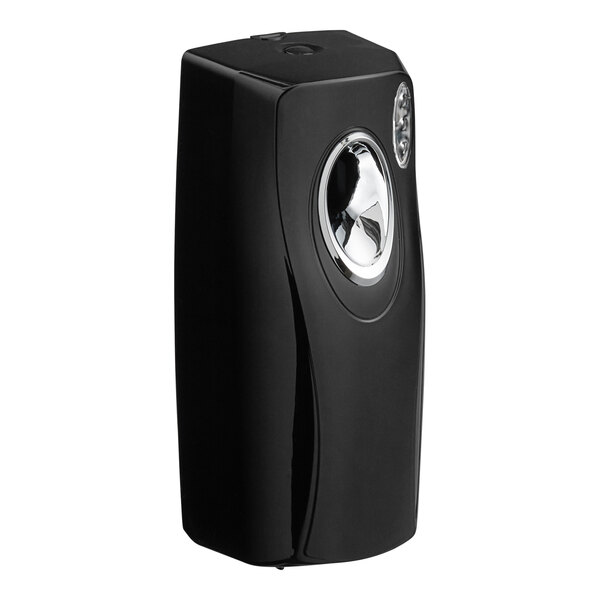 A black rectangular F-Matic air freshener dispenser with a round button.