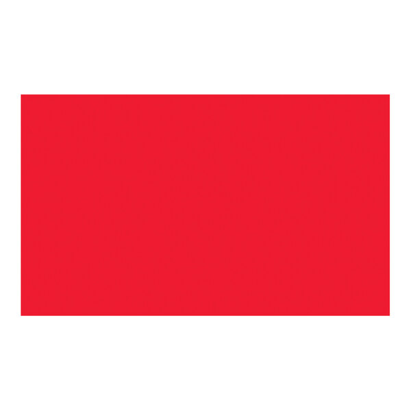 A red rectangular inventory label with white text.