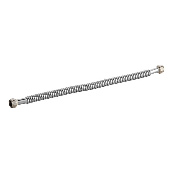 A stainless steel Eastman WaterFlex corrugated water heater connector with metal nuts and a spring.
