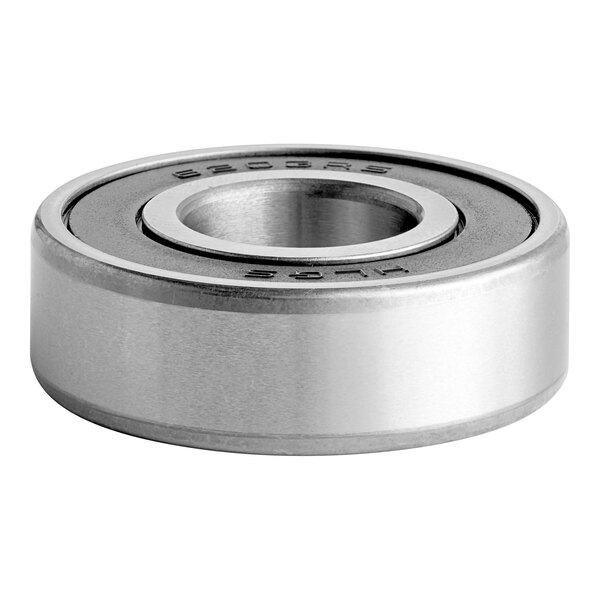 A close-up of a stainless steel Avantco bearing with a stainless steel ring.