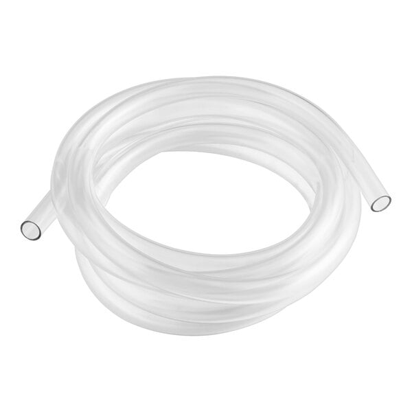 Clear Eastman PVC vinyl tubing with two white ends.