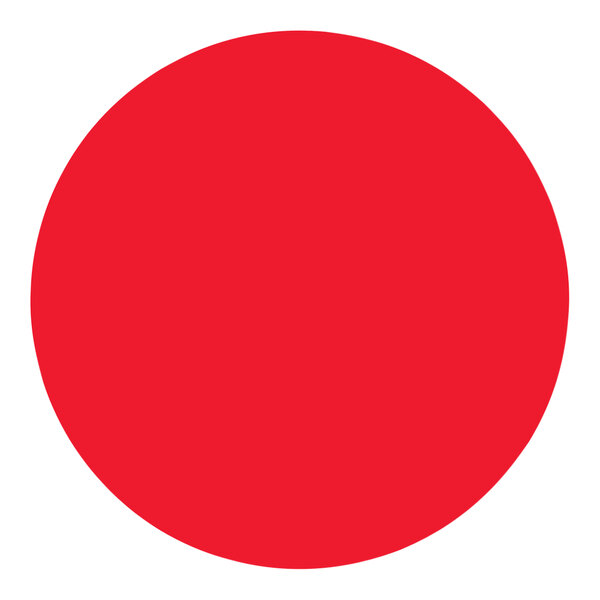 A red circle with white background.