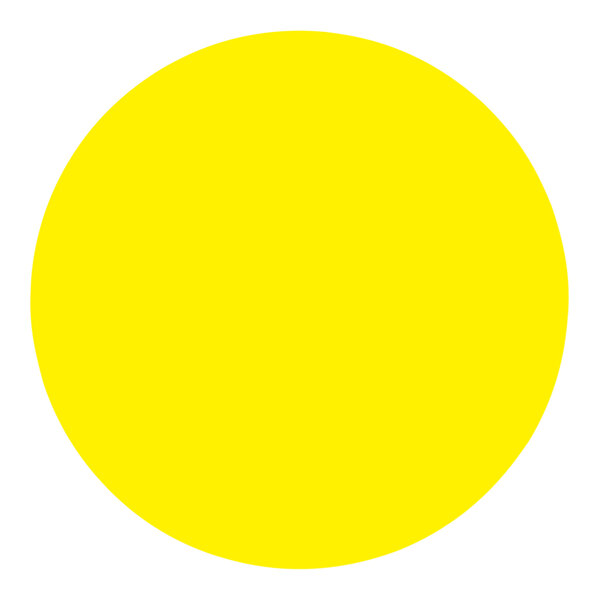 A yellow circular Tape Logic inventory label with white background.